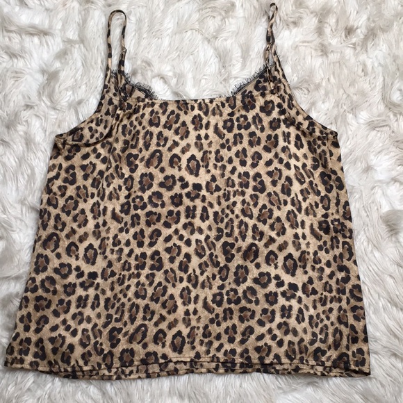 Abound Leopard Print Sz Med Camisole with lace detail - Picture 6 of 7